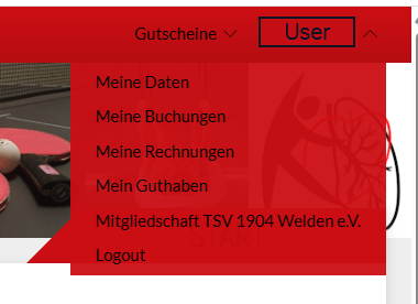 Benutzermenü im eBusy-Portal mit „Meine Rechnungen